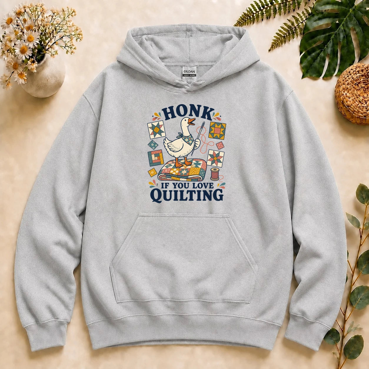 Honk If You Love Quilting Hoodie – Funny Goose Quilter Hoodie, Gift for Quilting Lovers
