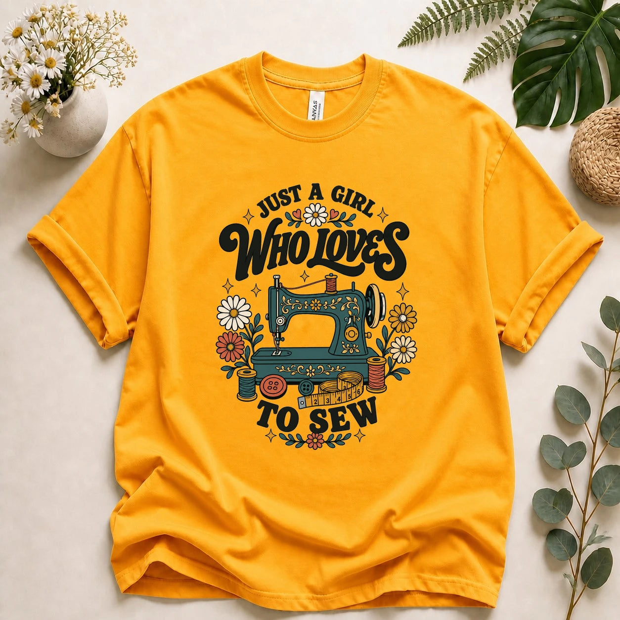 Just A Girl Who Loves To Sew Shirt – Sewing Lover T-Shirt, Vintage Sewist Gift