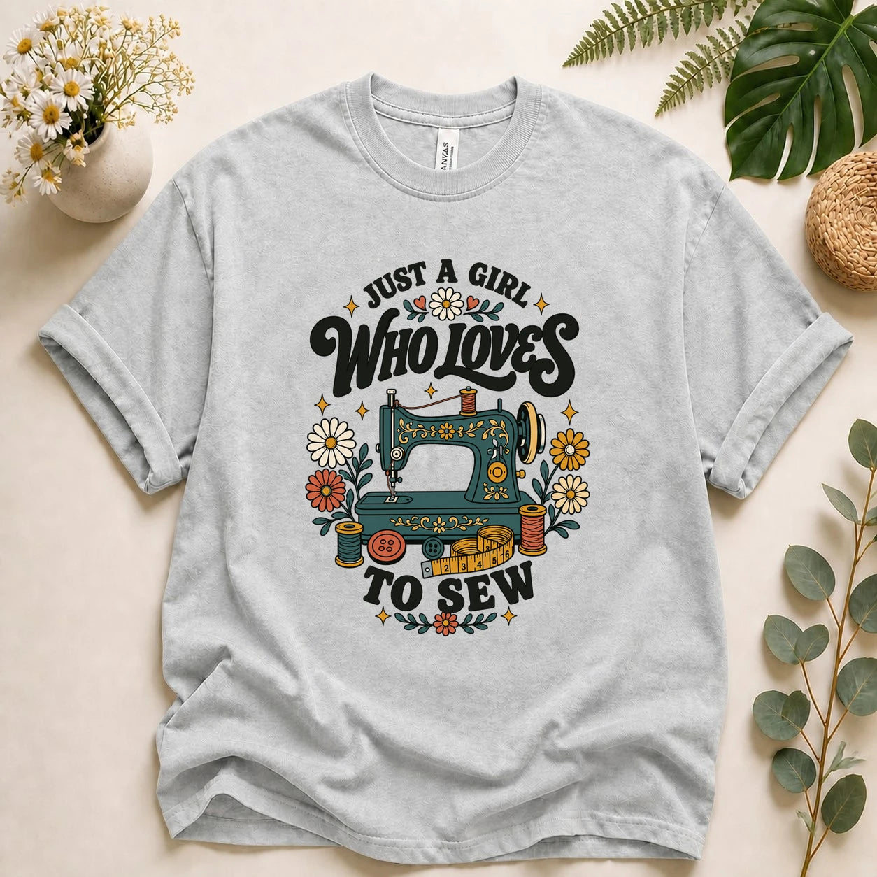 Just A Girl Who Loves To Sew Shirt – Sewing Lover T-Shirt, Vintage Sewist Gift