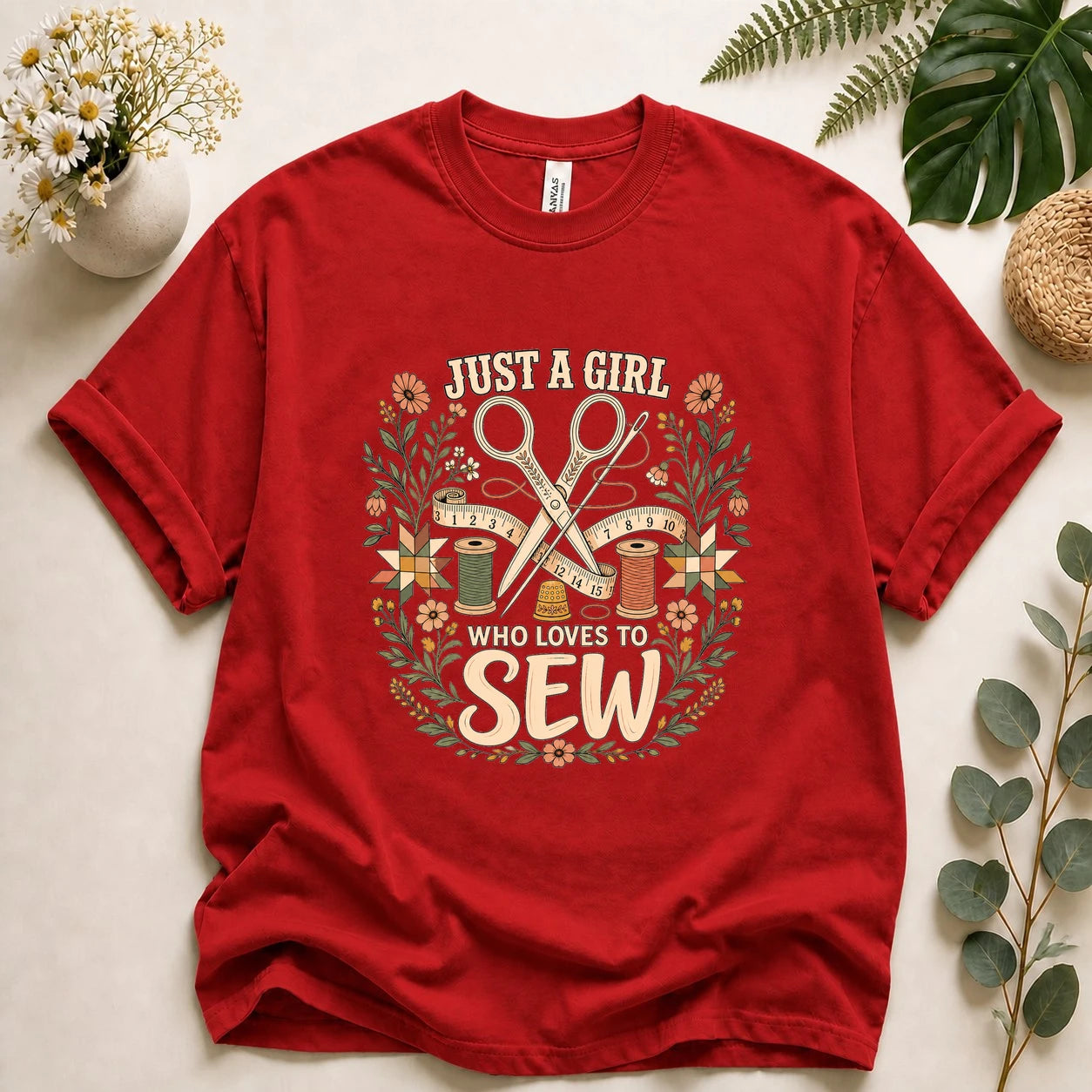 Just A Girl Who Loves To Sew Shirt – Sewing Lover T-Shirt, Cute Sewist Gift for Her