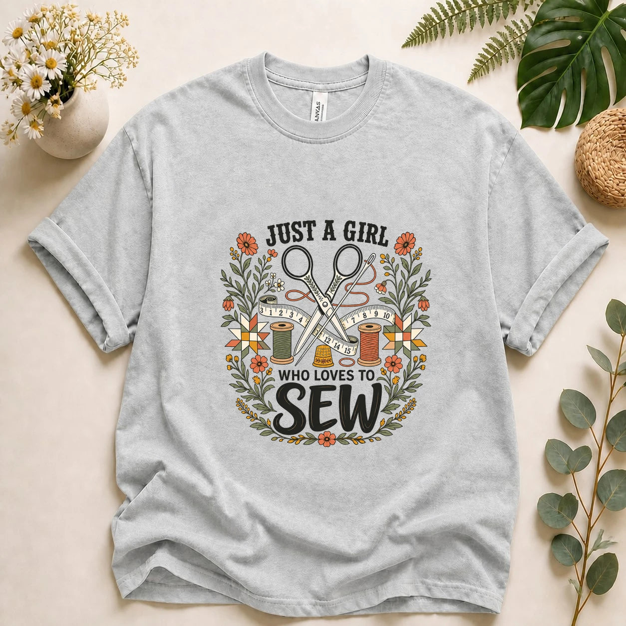 Just A Girl Who Loves To Sew Shirt – Sewing Lover T-Shirt, Cute Sewist Gift for Her
