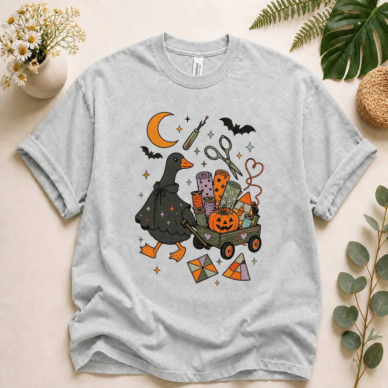 Halloween Sewing Goose Shirt – Funny Quilting Ghost T-Shirt, Spooky Sewist & Quilter Gift