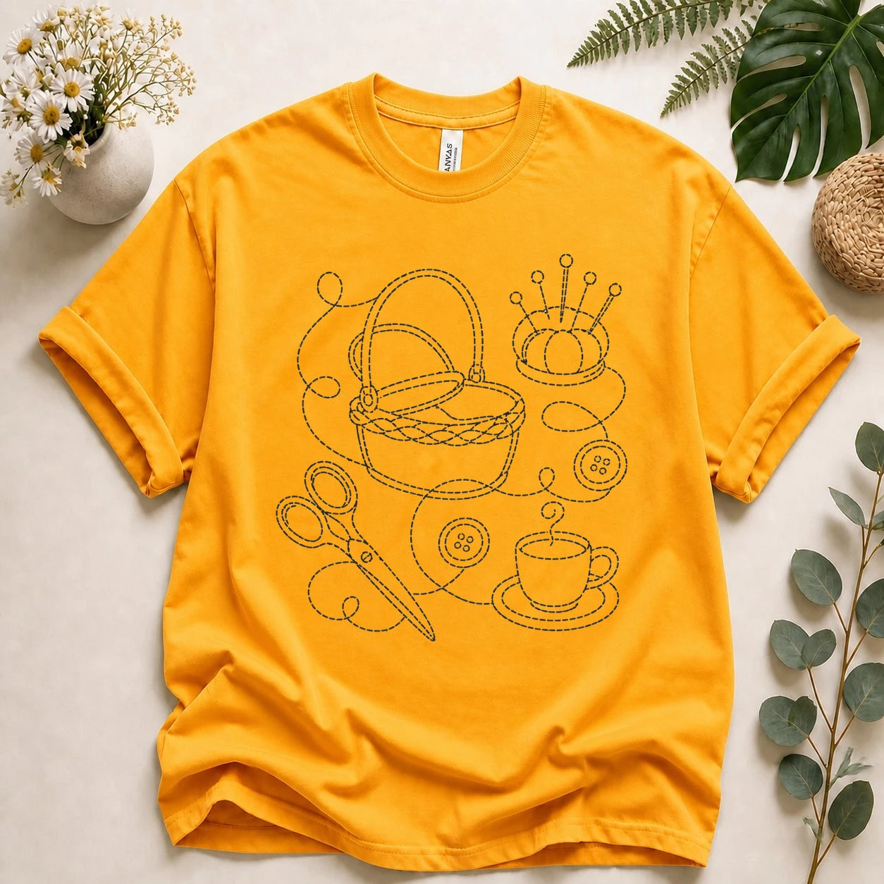 Sewing Lover Shirt – Vintage Stitching Line Art Tee, Gift for Sewists & Crafters