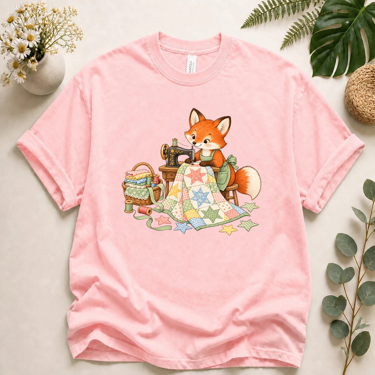 Cute Fox Sewing – Quilter Gift, Patchwork & Sewing Lover T-Shirt