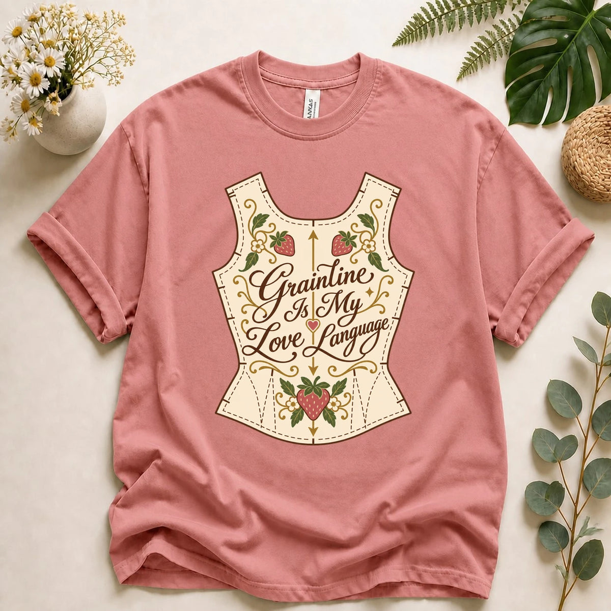 Grainline Is My Love Language Shirt, Sewing Pattern Tee, Dressmaker Gift, Garment Sewing Shirt, Sewist Gift T-Shirt