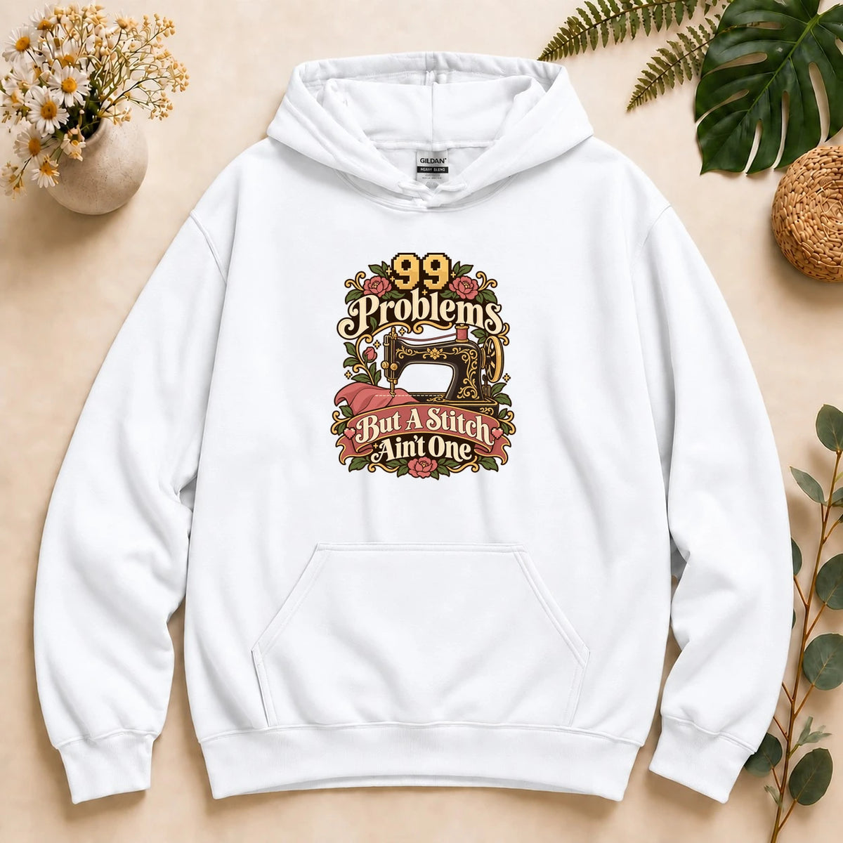99 Problems But A Stitch Ain't One Shirt, Funny Sewing Shirt, Seamstress Gift, Sewing Pun Tee, Quilting Gift Hoodie