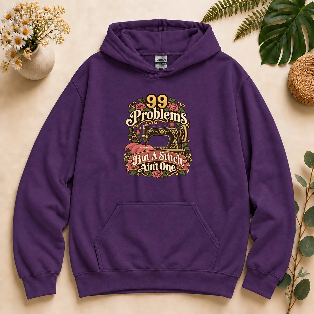 99 Problems But A Stitch Ain't One Shirt, Funny Sewing Shirt, Seamstress Gift, Sewing Pun Tee, Quilting Gift Hoodie