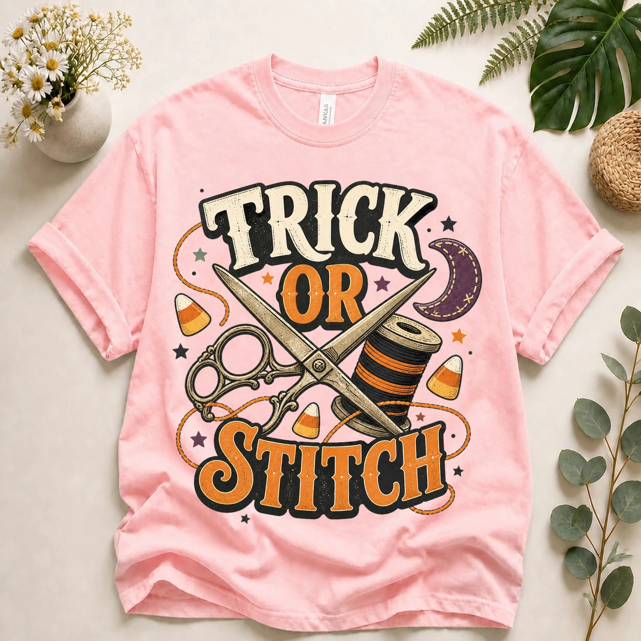 Trick or Stitch Halloween Shirt for Sewists, Quilters & Sewing Lovers