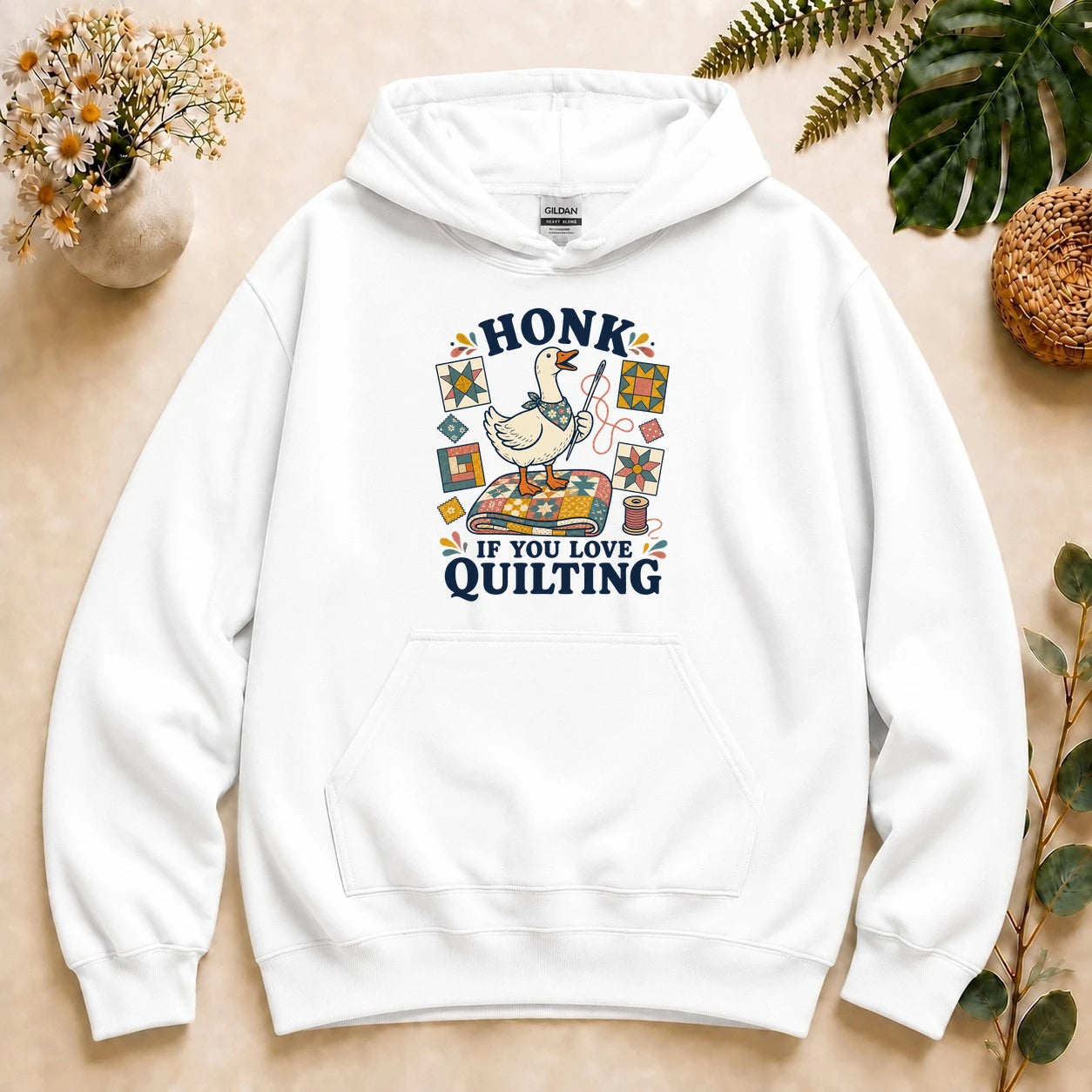 Honk If You Love Quilting Hoodie – Funny Goose Quilter Hoodie, Gift for Quilting Lovers
