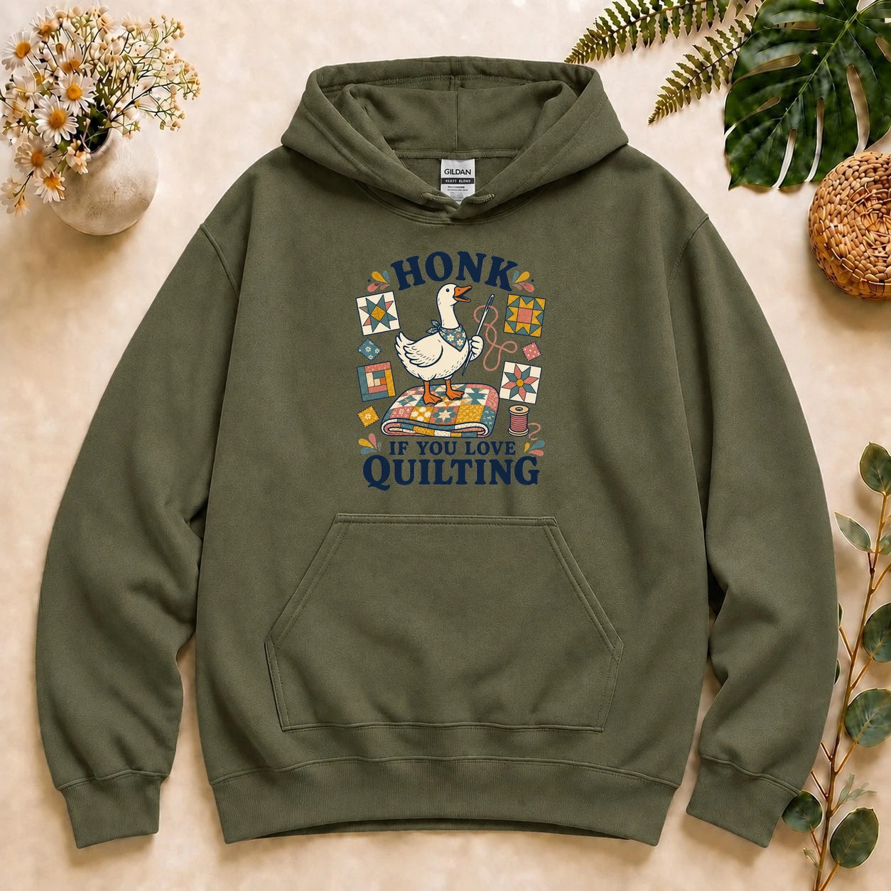 Honk If You Love Quilting Hoodie – Funny Goose Quilter Hoodie, Gift for Quilting Lovers