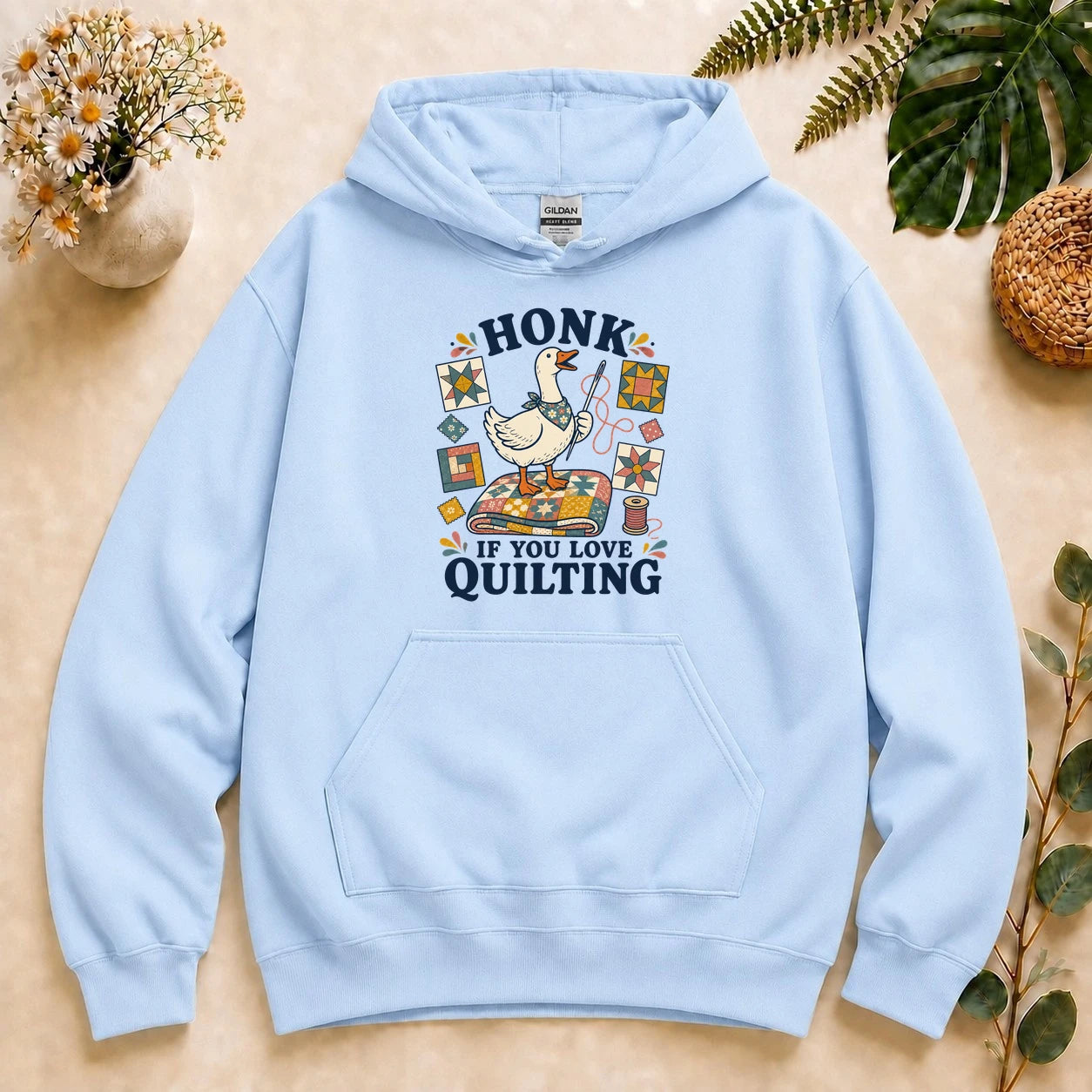Honk If You Love Quilting Hoodie – Funny Goose Quilter Hoodie, Gift for Quilting Lovers