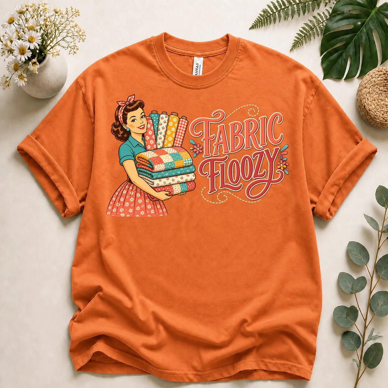 Fabric Floozy Shirt – Funny Quilting T-Shirt, Retro Fabric Lover Gift for Quilters & Sewists