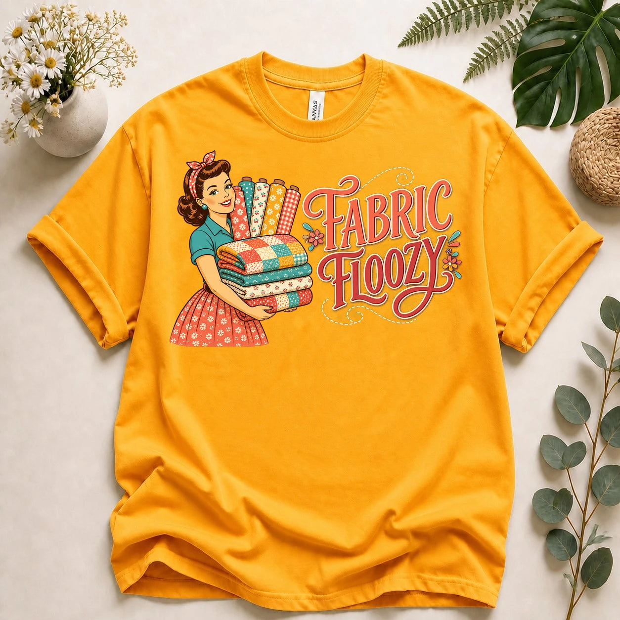 Fabric Floozy Shirt – Funny Quilting T-Shirt, Retro Fabric Lover Gift for Quilters & Sewists