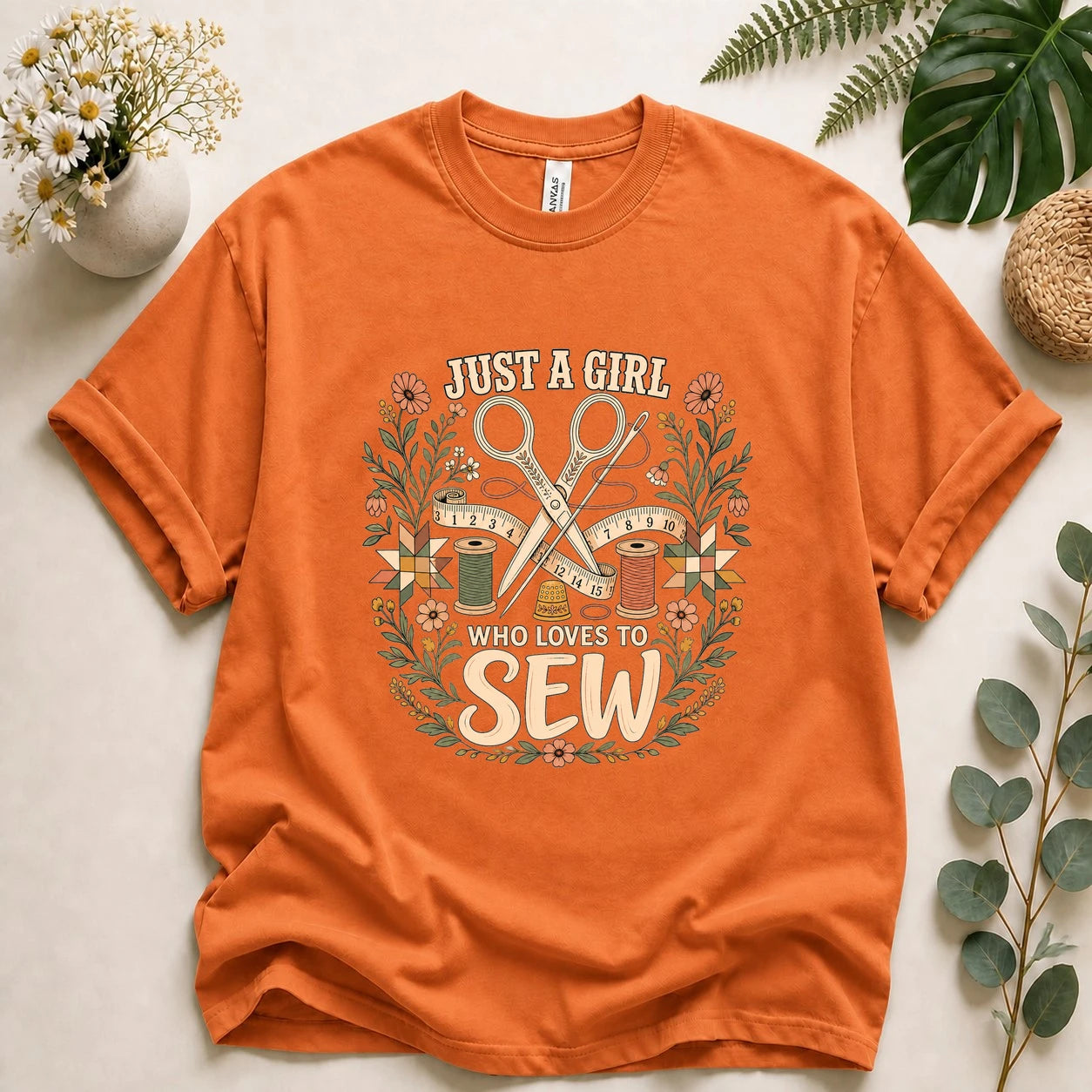 Just A Girl Who Loves To Sew Shirt – Sewing Lover T-Shirt, Cute Sewist Gift for Her