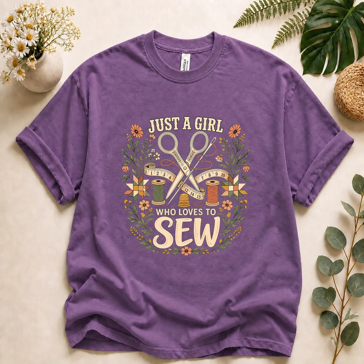 Just A Girl Who Loves To Sew Shirt – Sewing Lover T-Shirt, Cute Sewist Gift for Her