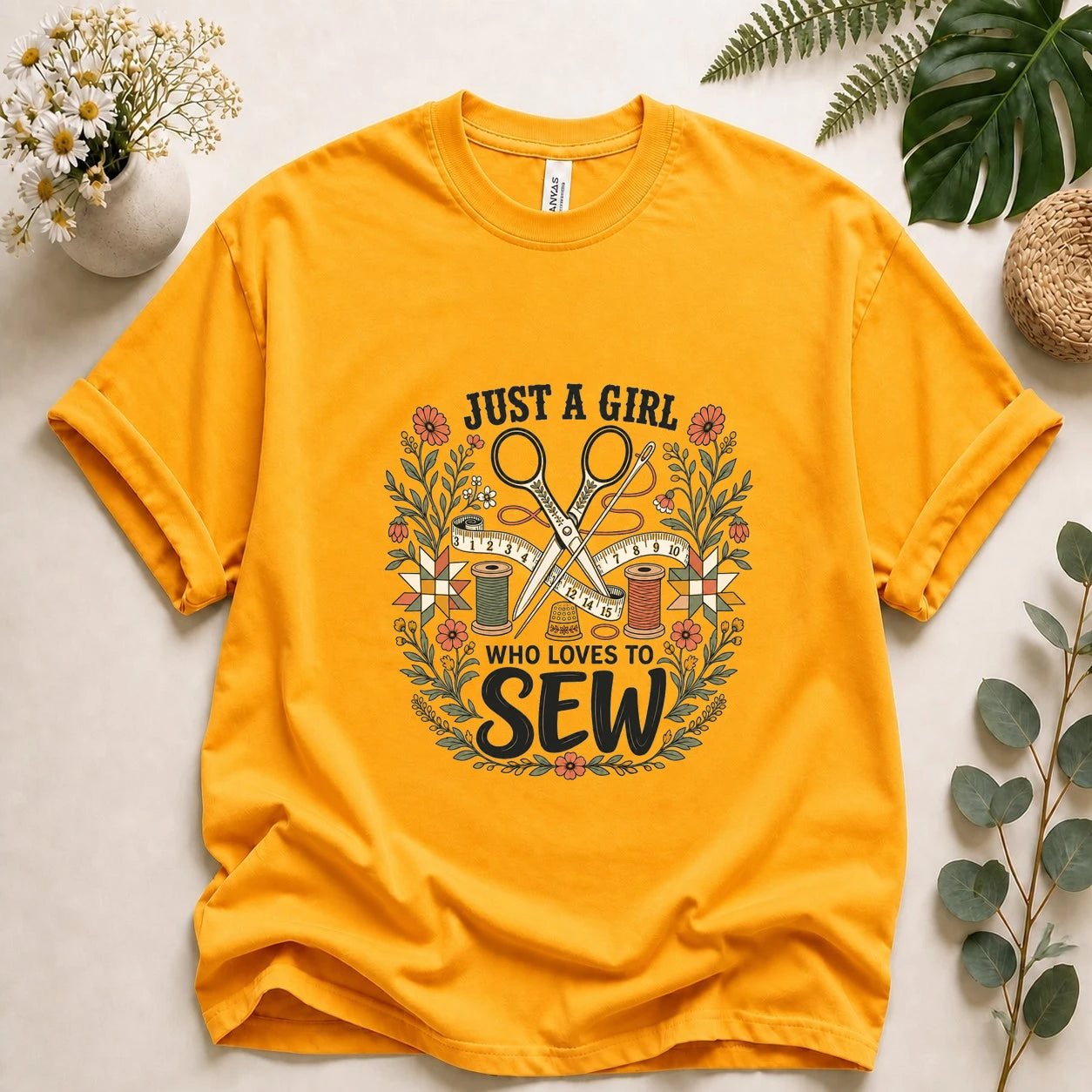Just A Girl Who Loves To Sew Shirt – Sewing Lover T-Shirt, Cute Sewist Gift for Her