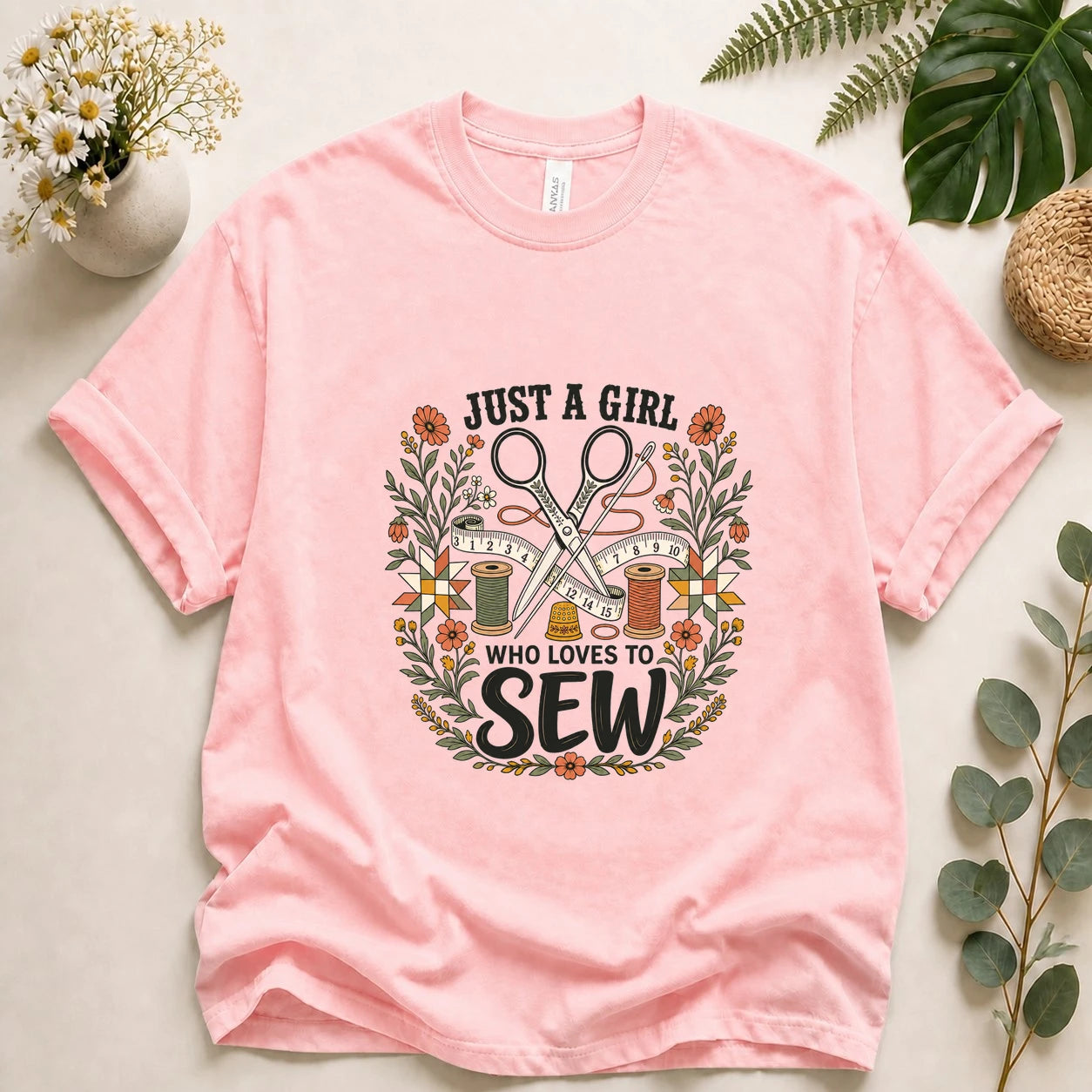 Just A Girl Who Loves To Sew Shirt – Sewing Lover T-Shirt, Cute Sewist Gift for Her