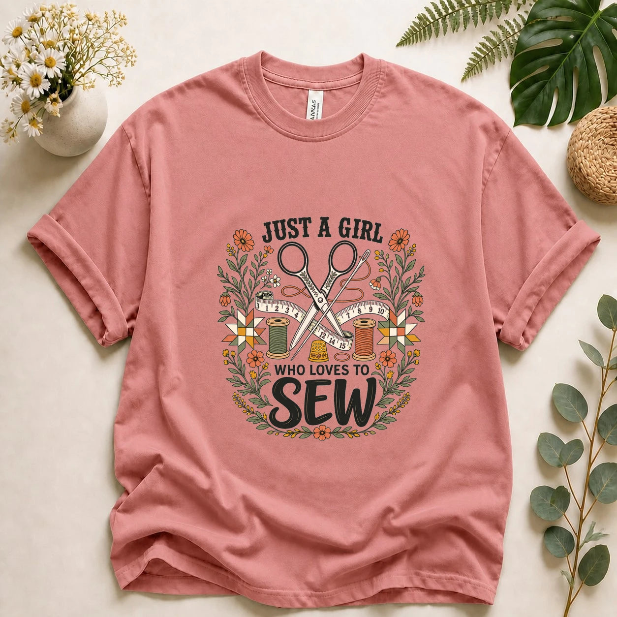 Just A Girl Who Loves To Sew Shirt – Sewing Lover T-Shirt, Cute Sewist Gift for Her
