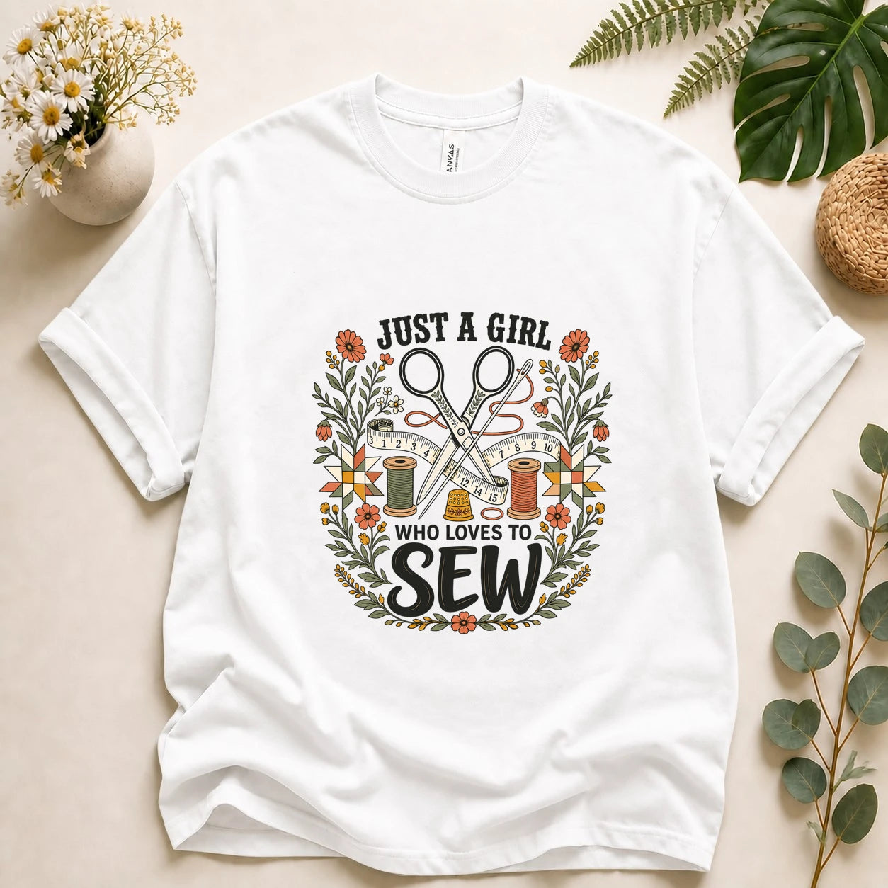 Just A Girl Who Loves To Sew Shirt – Sewing Lover T-Shirt, Cute Sewist Gift for Her