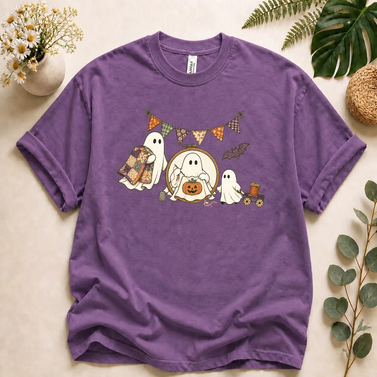 Halloween Quilting Ghost Shirt – Cute Spooky Sewing Tee, Quilter & Sewist Gift