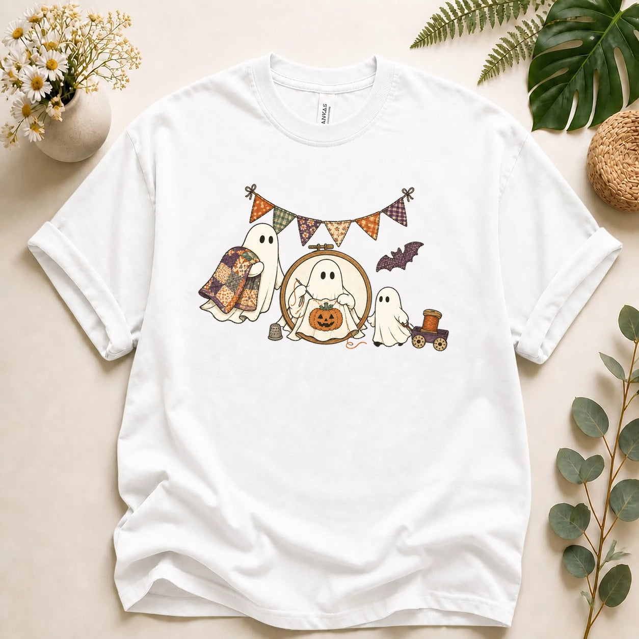 Halloween Quilting Ghost Shirt – Cute Spooky Sewing Tee, Quilter & Sewist Gift