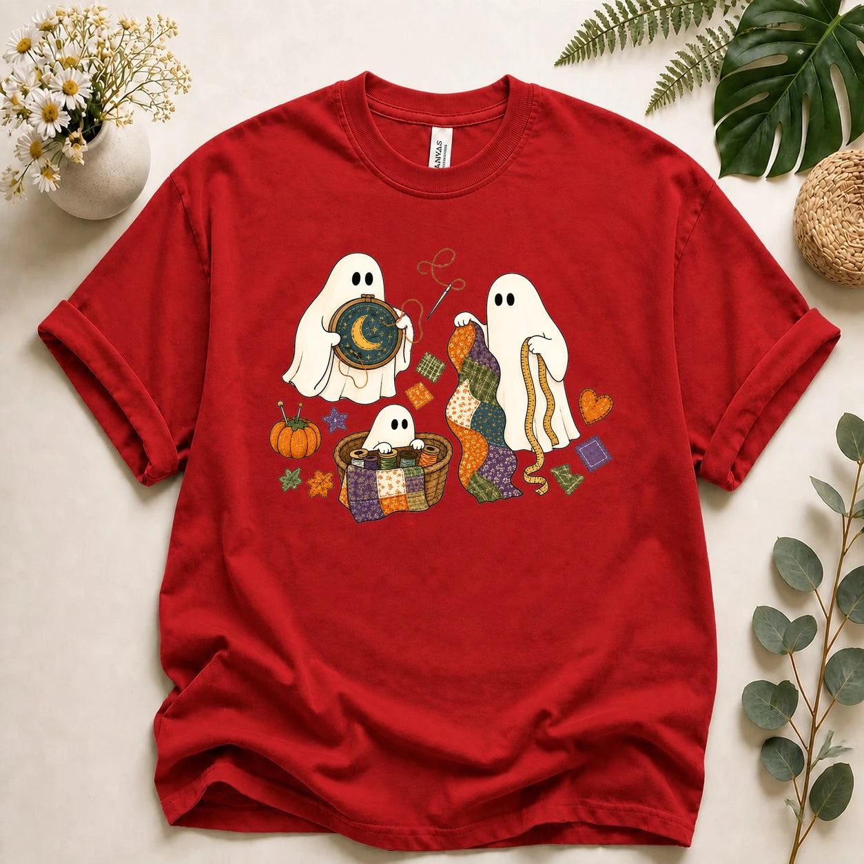 Halloween Quilting Ghost Shirt – Cute Sewing T-Shirt, Spooky Sewist & Quilter Gift