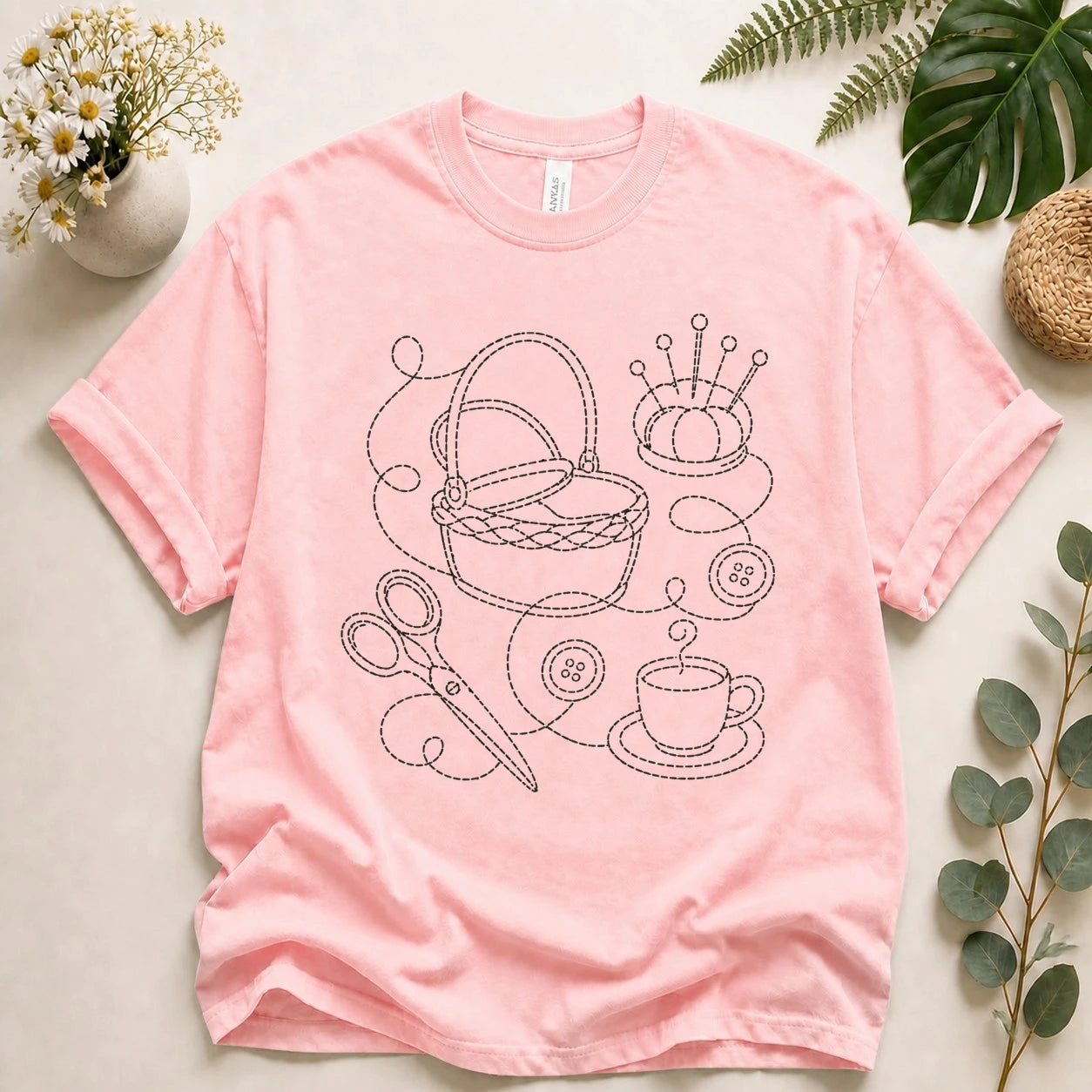 Sewing Lover Shirt – Vintage Stitching Line Art Tee, Gift for Sewists & Crafters