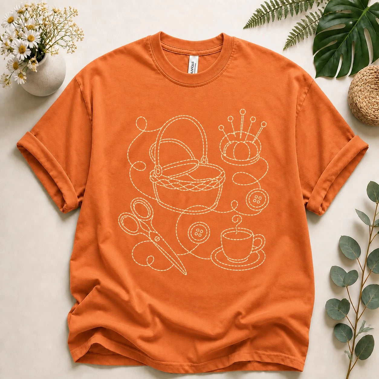 Sewing Lover Shirt – Vintage Stitching Line Art Tee, Gift for Sewists & Crafters