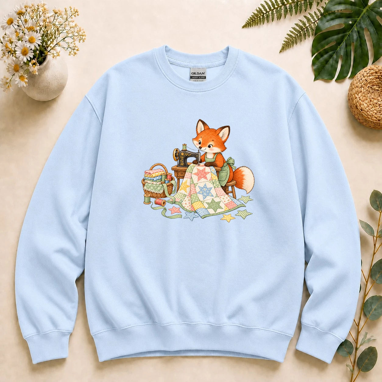Cute Fox Sewing – Quilter Gift, Patchwork & Sewing Lover Sweatshirt
