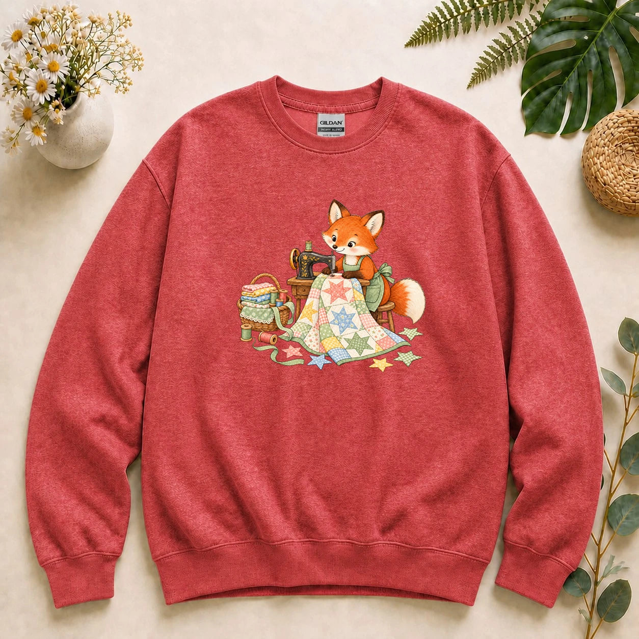Cute Fox Sewing – Quilter Gift, Patchwork & Sewing Lover Sweatshirt
