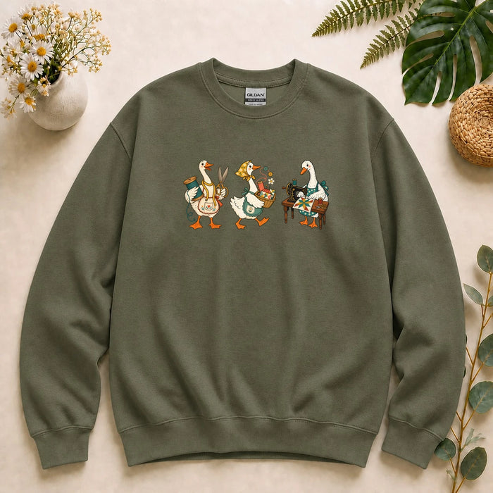 Sewing Geese – Quilter Gift, Vintage Cottagecore Sweatshirt