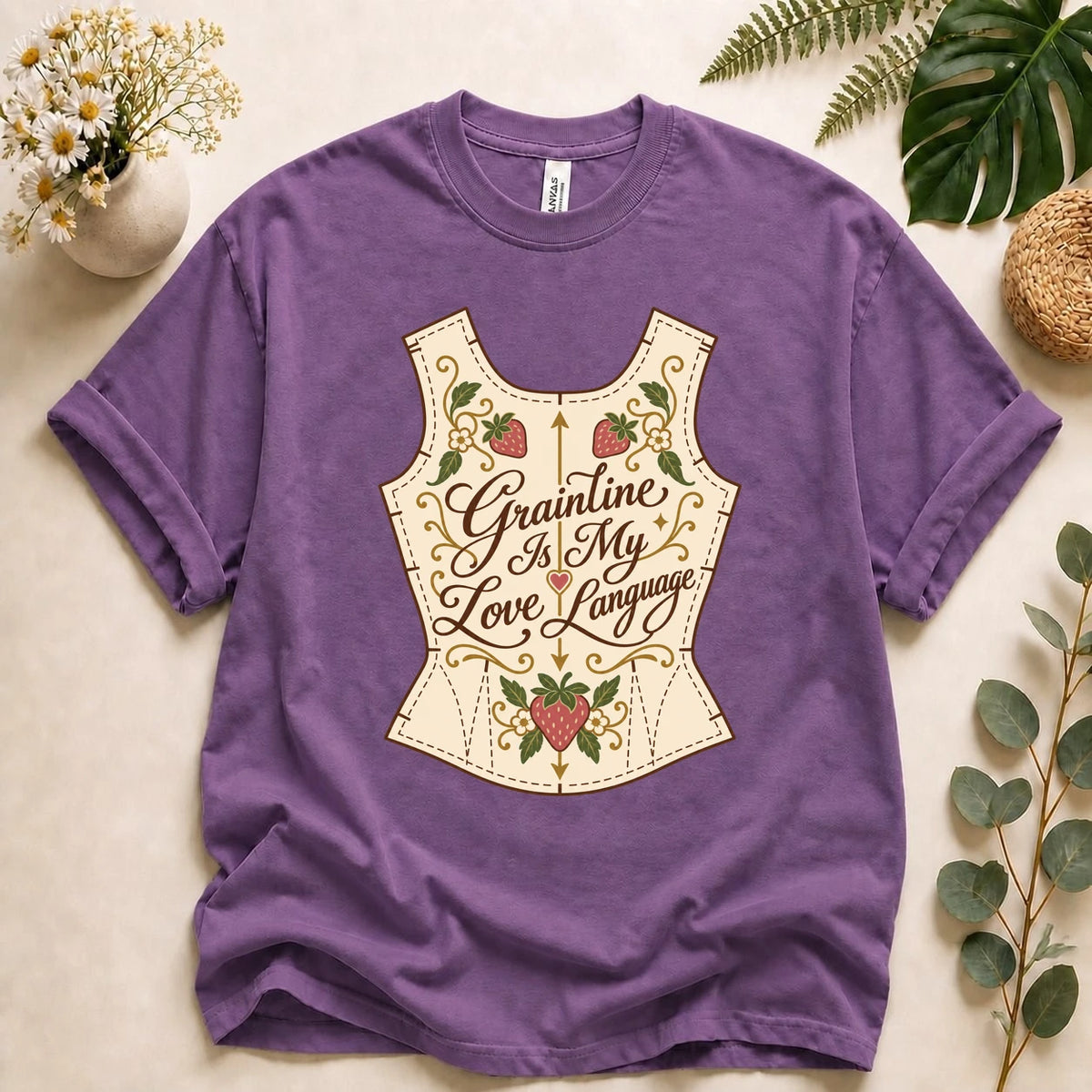 Grainline Is My Love Language Shirt, Sewing Pattern Tee, Dressmaker Gift, Garment Sewing Shirt, Sewist Gift T-Shirt