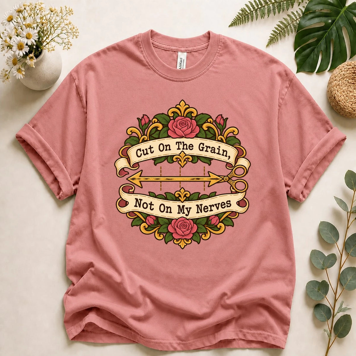 Cut On The Grain Not On My Nerves Shirt, Funny Sewing Tee, Seamstress Humor Gift, Garment Sewist Shirt T-Shirt