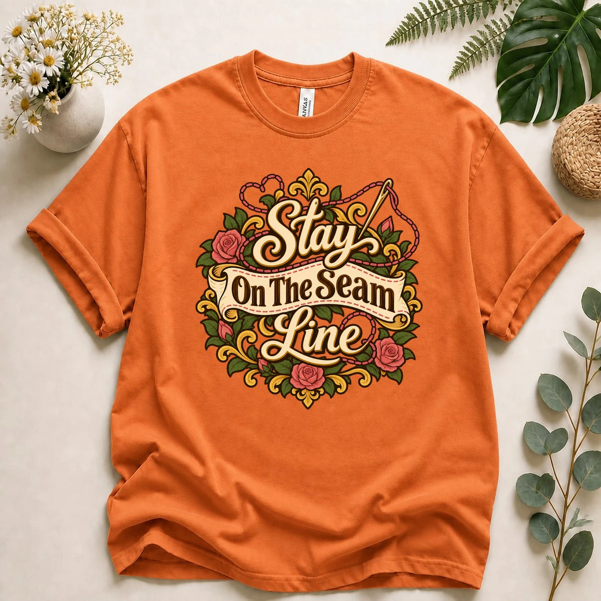Stay On The Seam Line Shirt, Funny Sewing Tee, Sewing Machine Lover Gift, Seamstress Shirt, Quilter Gift T-Shirt