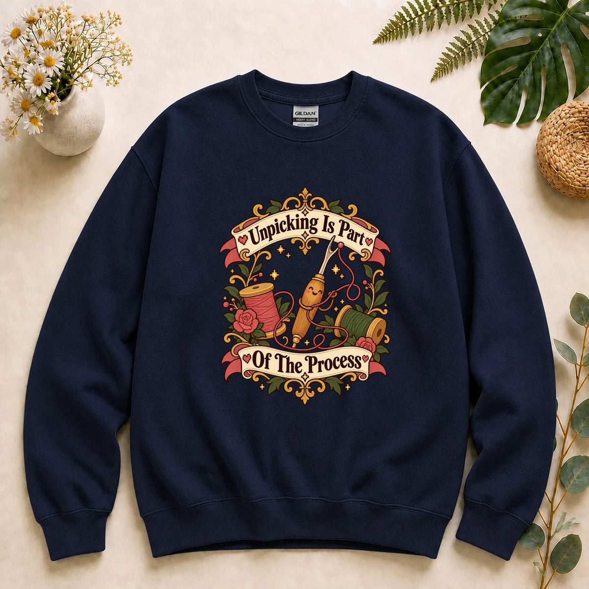 Unpicking Is Part Of The Process Shirt, Seam Ripper Tee, Funny Sewing Gift, Beginner Sewist Shirt, Quilter Gift Sweatshirt