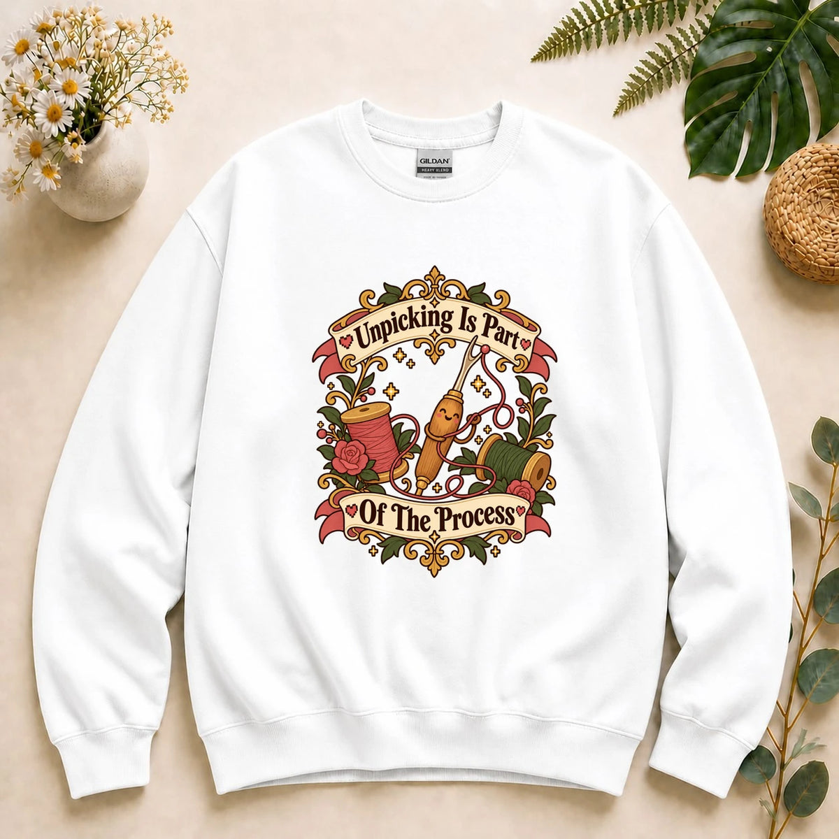 Unpicking Is Part Of The Process Shirt, Seam Ripper Tee, Funny Sewing Gift, Beginner Sewist Shirt, Quilter Gift Sweatshirt