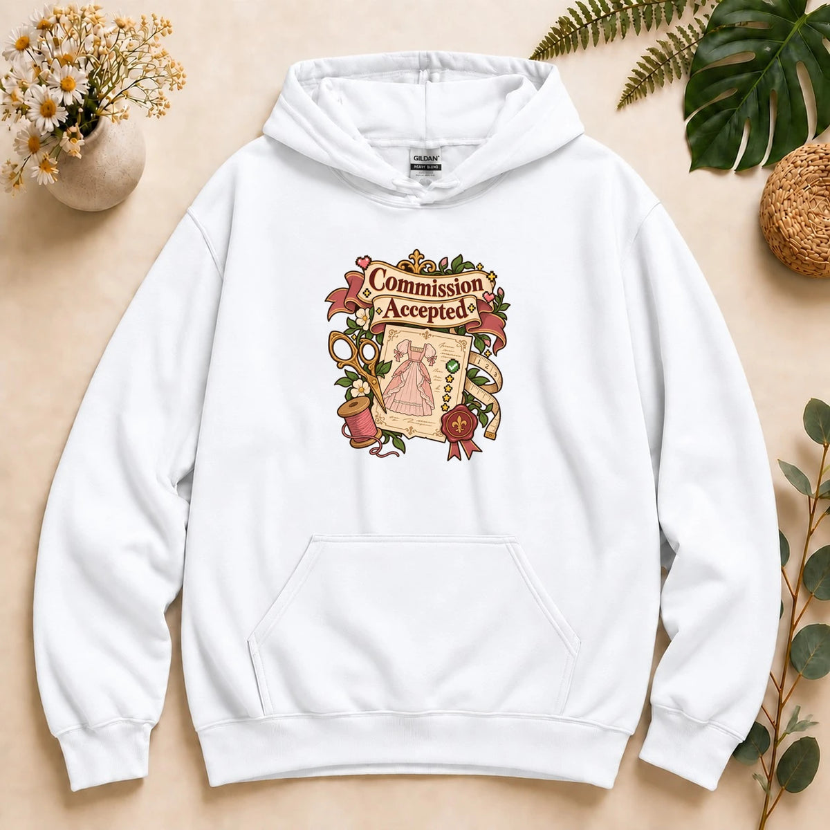 Commission Accepted Shirt, Dressmaker Sewing Tee, Cozy Gamer Seamstress Gift, Custom Sewing Business Shirt Hoodie