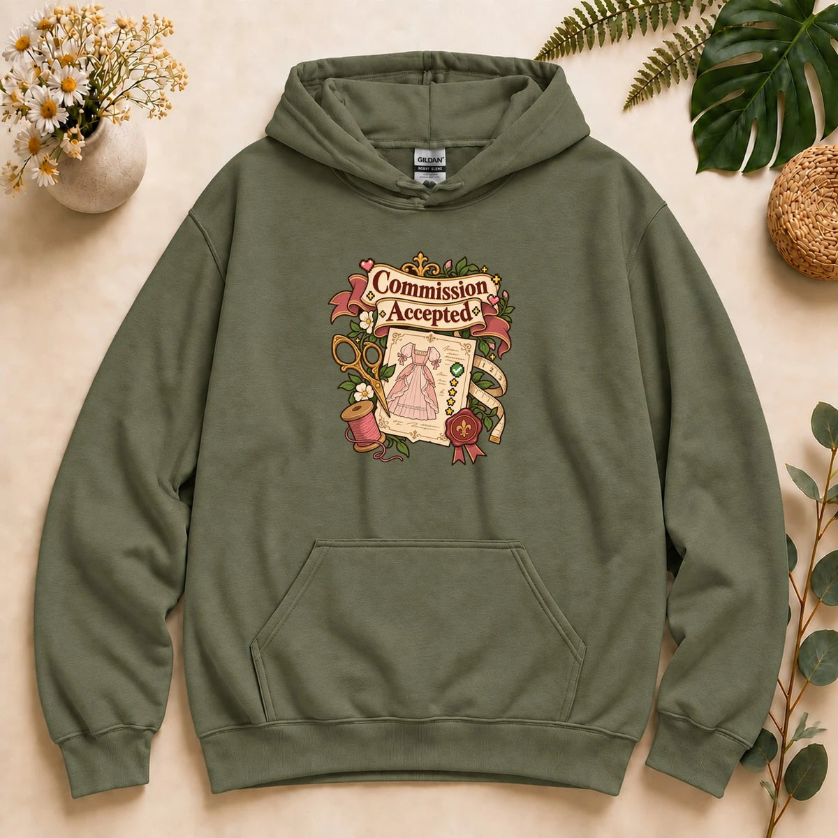 Commission Accepted Shirt, Dressmaker Sewing Tee, Cozy Gamer Seamstress Gift, Custom Sewing Business Shirt Hoodie