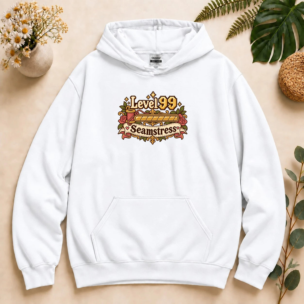 Level 99 Seamstress Shirt, Gamer Sewing Gift, Cozy Gamer Tee, Funny Seamstress Shirt, Sewing Lover Gift Hoodie